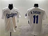 Men's Los Angeles Dodgers #11 Roki Sasaki White Cool Base Stitched Jersey,baseball caps,new era cap wholesale,wholesale hats